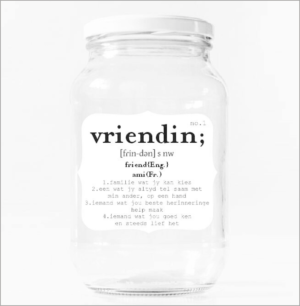 LETTERLIK 1 L Gift Glass Jar / Geskenk Glas Houer