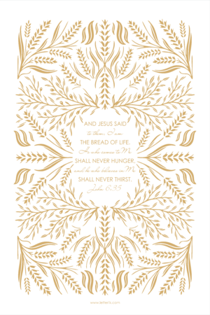 TEA TOWEL : Bread of Life (Gold Honey)