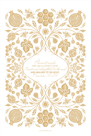 TEA TOWEL : Honeycomb (Gold Honey)