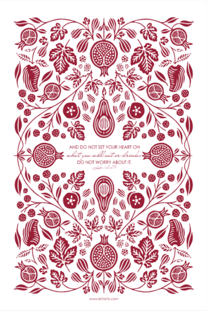 TEA TOWEL : Eat or Drink (Ruby)