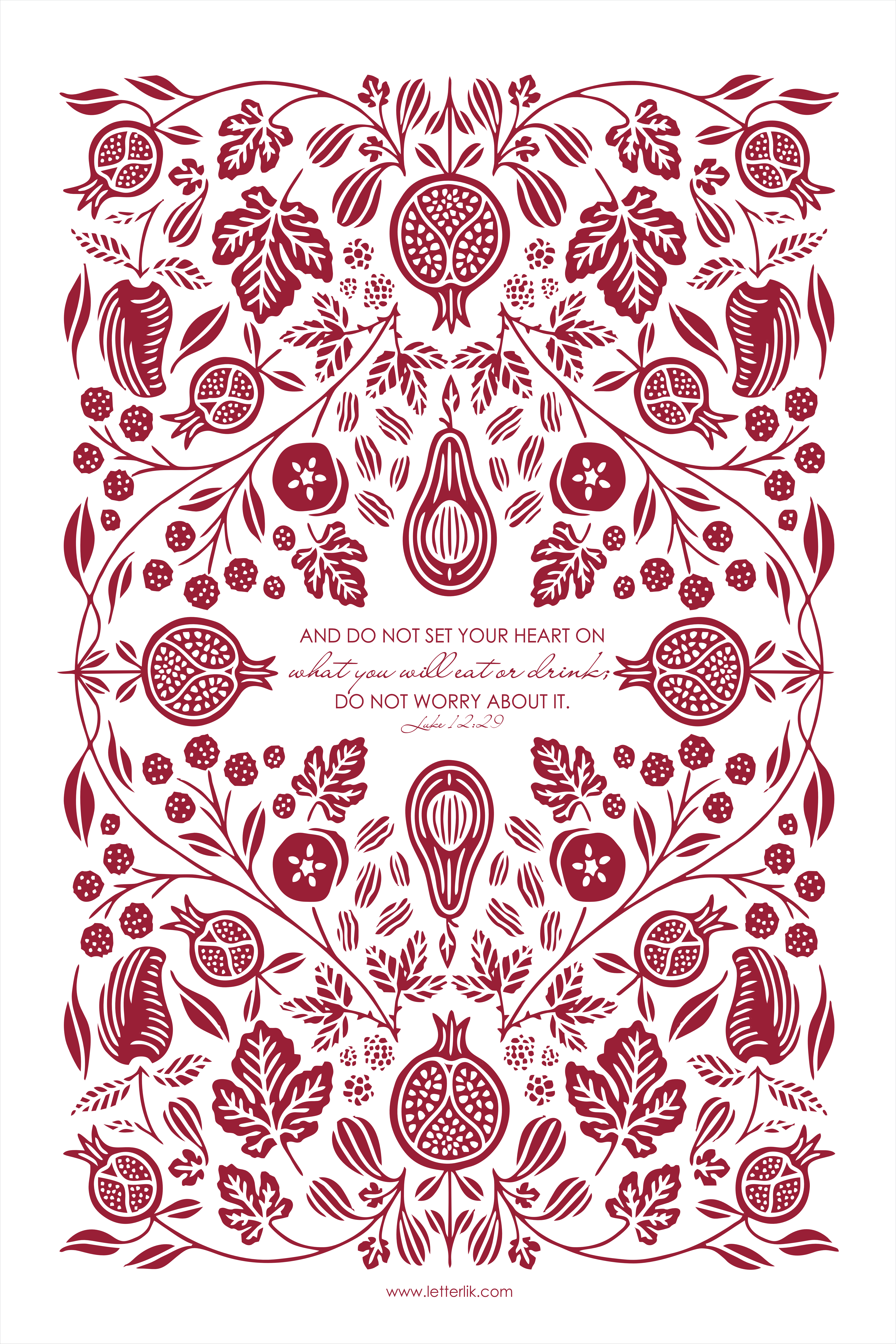 TEA TOWEL : Eat or Drink (Ruby)