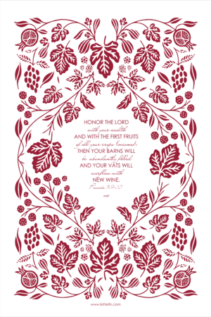 TEA TOWEL : First Fruits (Ruby)